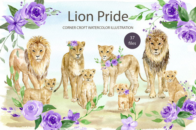 waterolor-lion-family-clipart