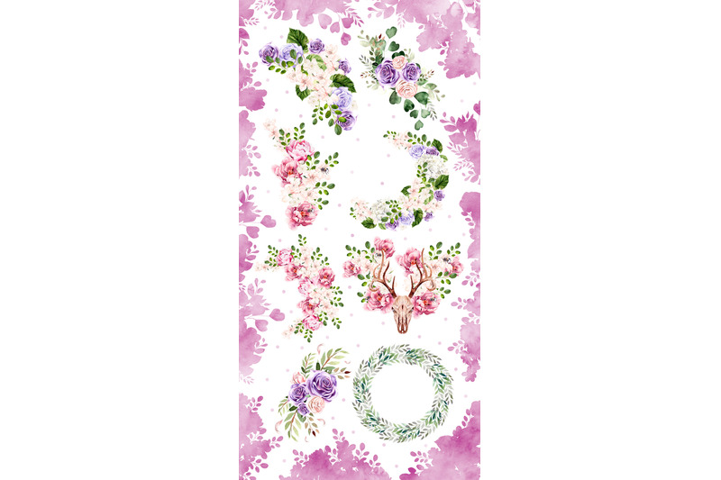 watercolor-wreath-amp-bouquet