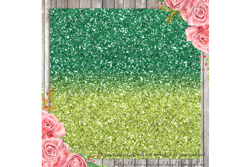 18-ombre-pink-and-lime-watermelon-glitter-digital-papers