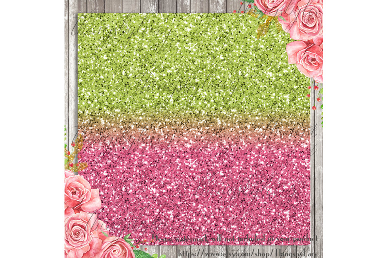 18-ombre-pink-and-lime-watermelon-glitter-digital-papers