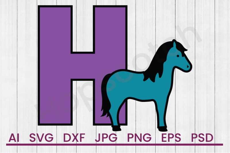 h-for-horse-svg-file-dxf-file