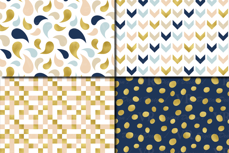 blue-neutral-and-gold-foil-seamless-geometric-patterns-digital-paper
