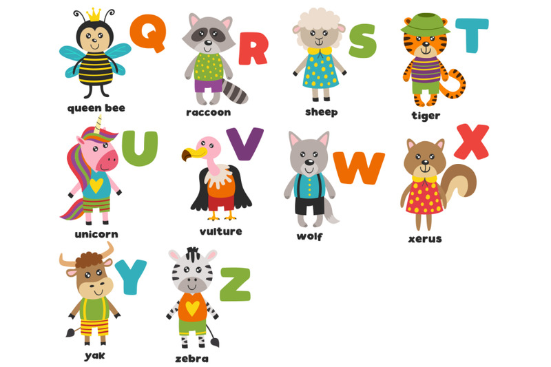 alphabet-with-cute-animals