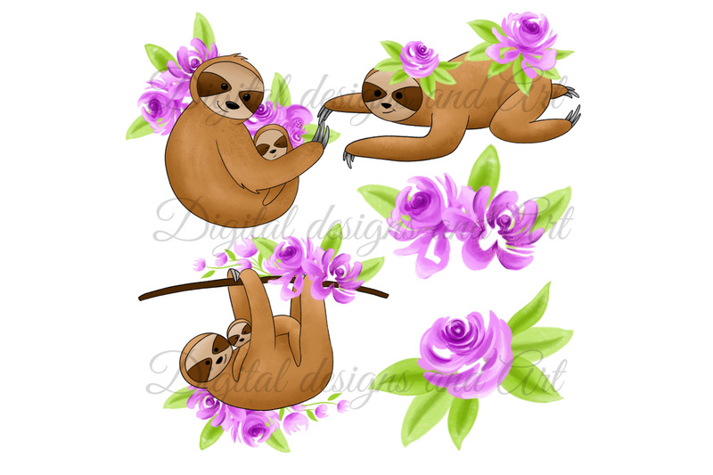 cute-sloths-clipart