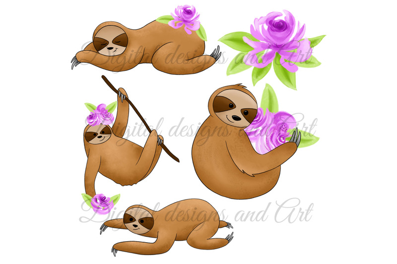 cute-sloths-clipart