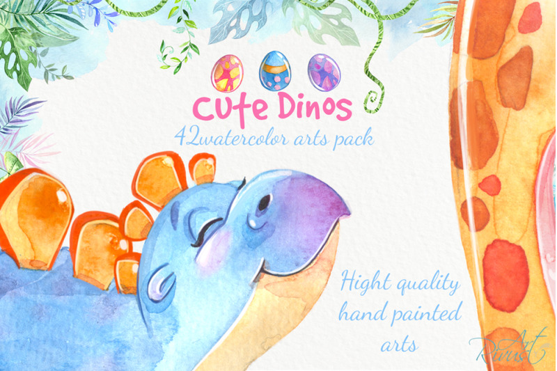 dinosaurs-cute-dino-baby-watercolor-clipart-pack