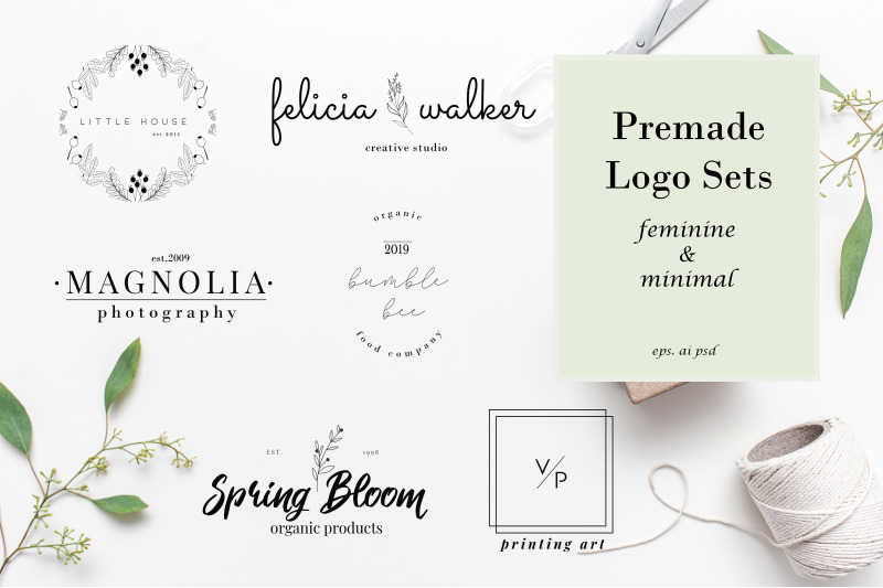 minimal-premade-logo-sets-feminine-and-minimal