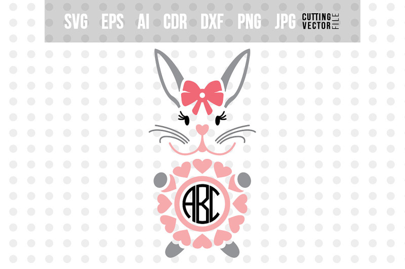 Bunny Monogram - SVG By CraftArtShop | TheHungryJPEG
