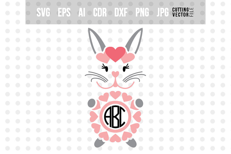 Download Bunny Monogram SVG - File for Silhouette & Cricut By ...