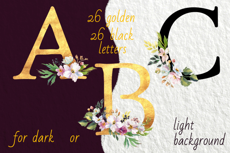 gold-flower-alphabet