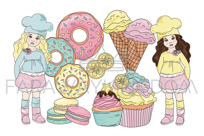 sweet-life-cartoon-confectionary-vector-illustration-set