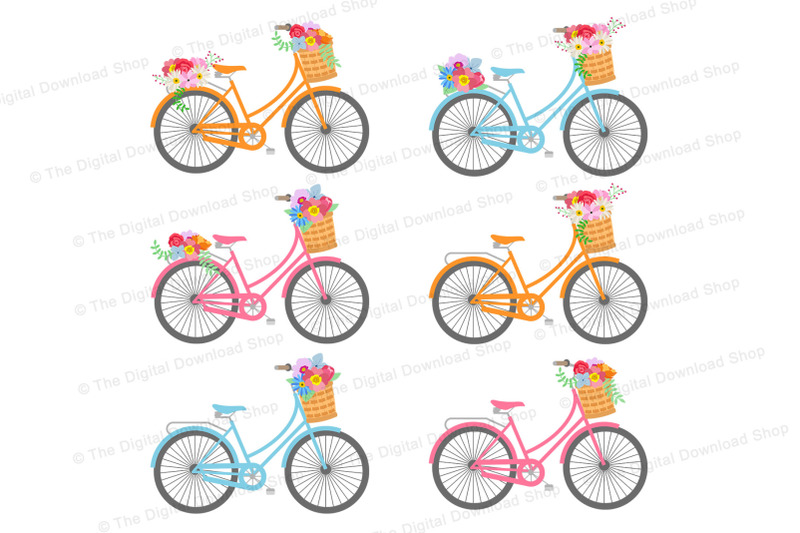 floral-bicycles-clipart
