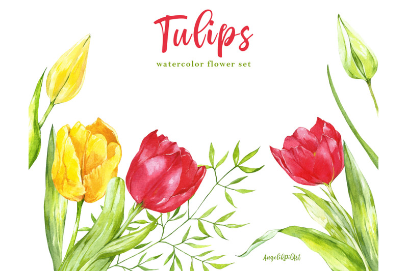 watercolor-red-yellow-tulips