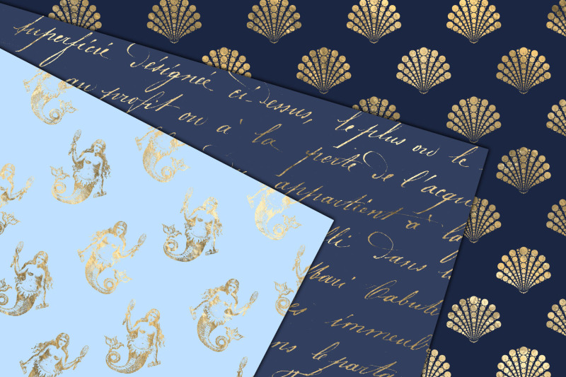 blue-and-gold-mermaid-digital-paper