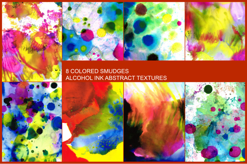8-colored-smudges-alcohol-ink-abstract-textures