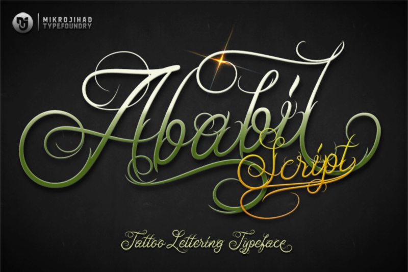 ababil-script-tattoo-font