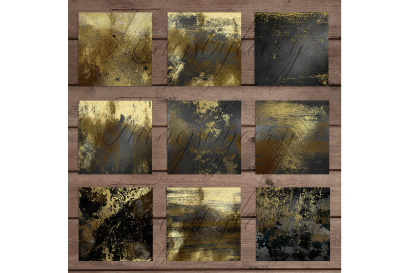 16-distressed-metallic-gold-foil-and-black-digital-papers