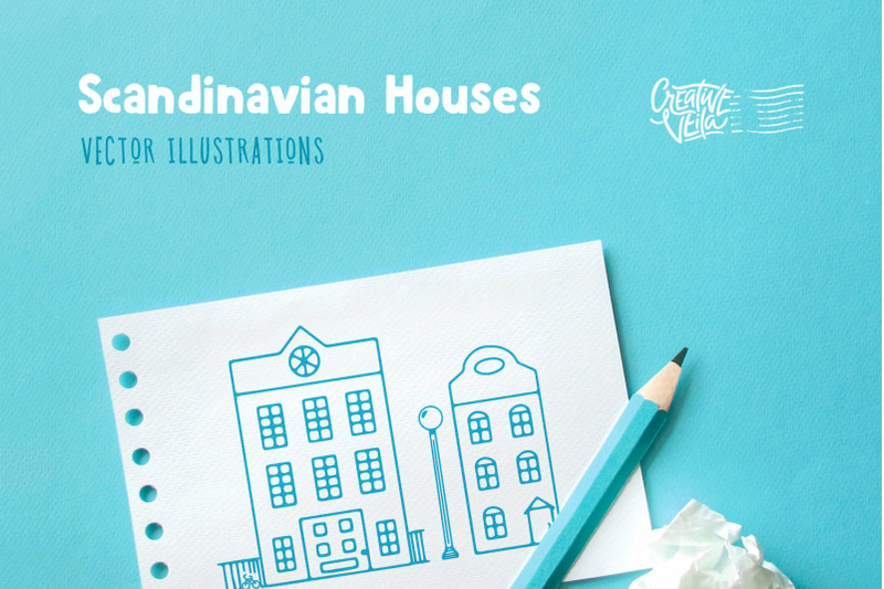 scandinavian-houses-vector-images