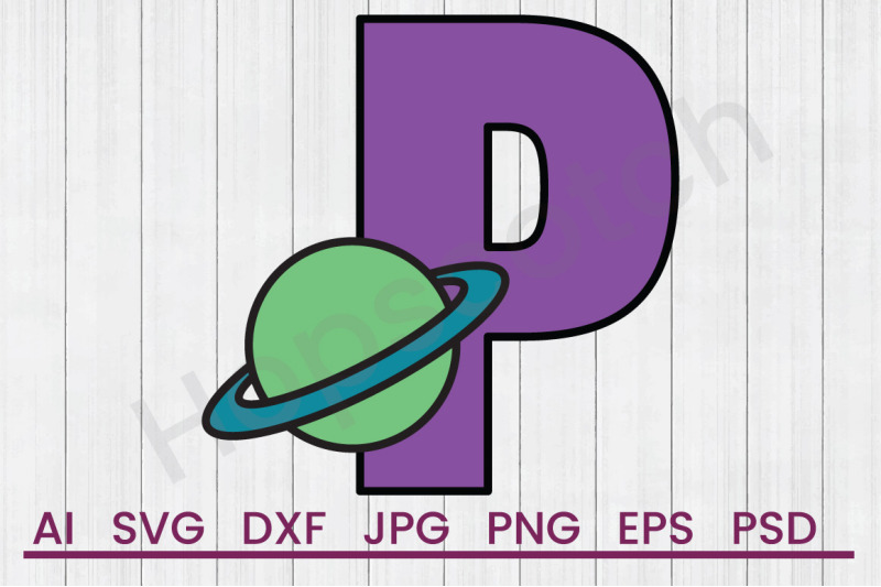 p-for-planet-svg-file-dxf-file