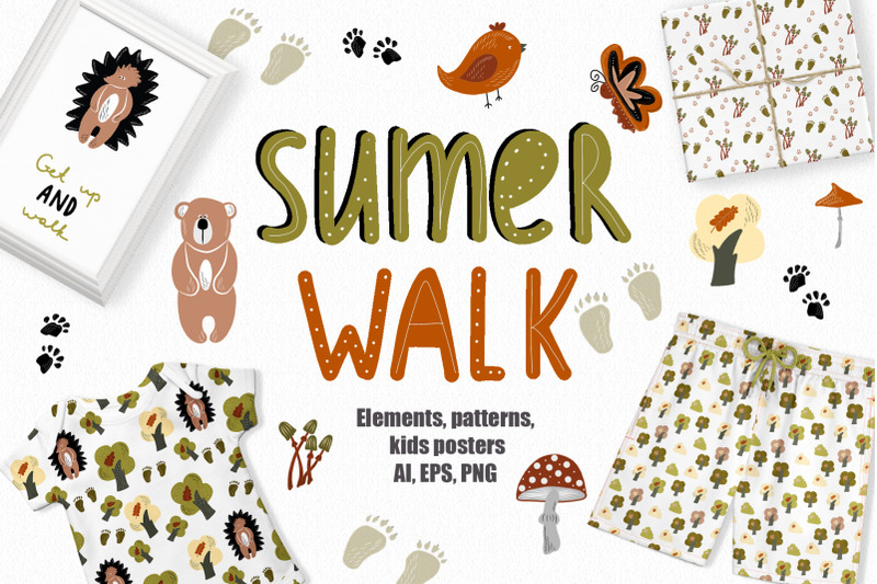 summer-walk-kids-vector-clipart