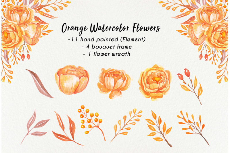 orange-watercolor-flowers