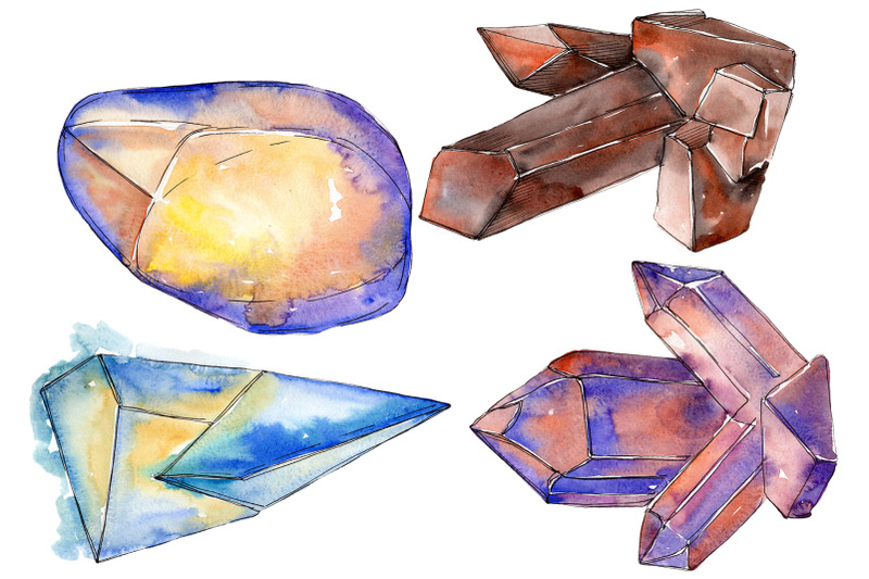 crystals-are-many-sided-watercolor-png