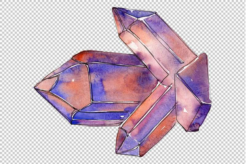 crystals-are-many-sided-watercolor-png