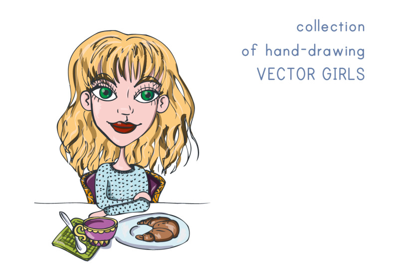 collection-of-hand-drawing-vector-girls-12