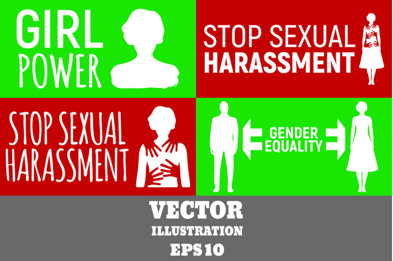 set-of-gender-equality-banners