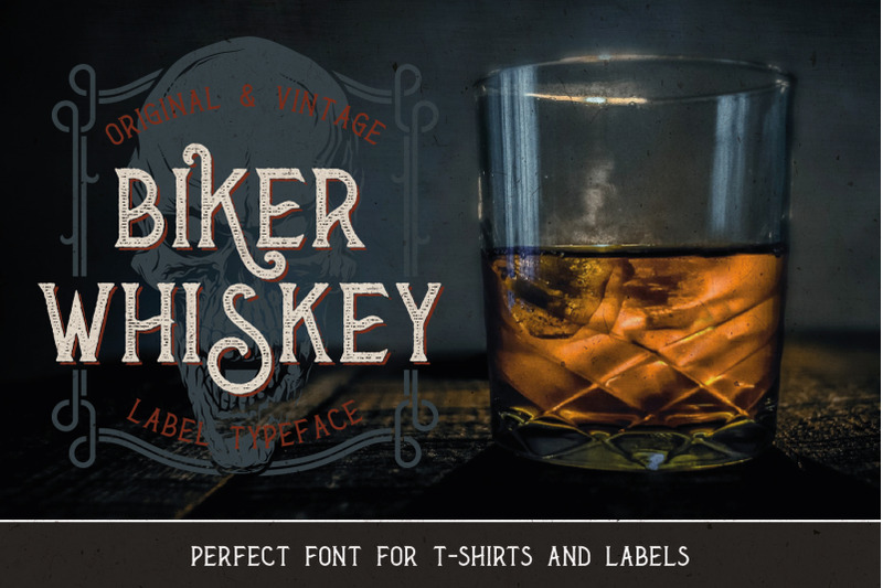 Biker Whiskey Layered Font Bonus By Vozzy Vintage Fonts And Graphics Thehungryjpeg Com