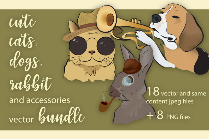 cute-cats-dogs-and-rabbit-design-bundle