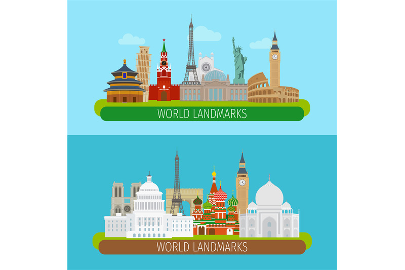 world-landmarks-banners