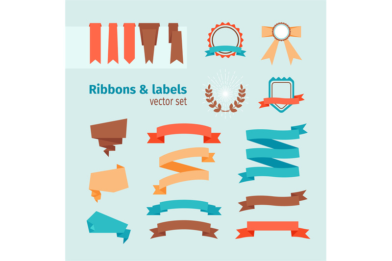 vector-ribbons-and-labels-in-modern-trendy-style