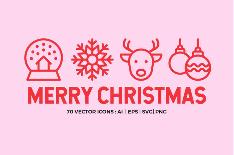 merry-christmas-line-icons-vector