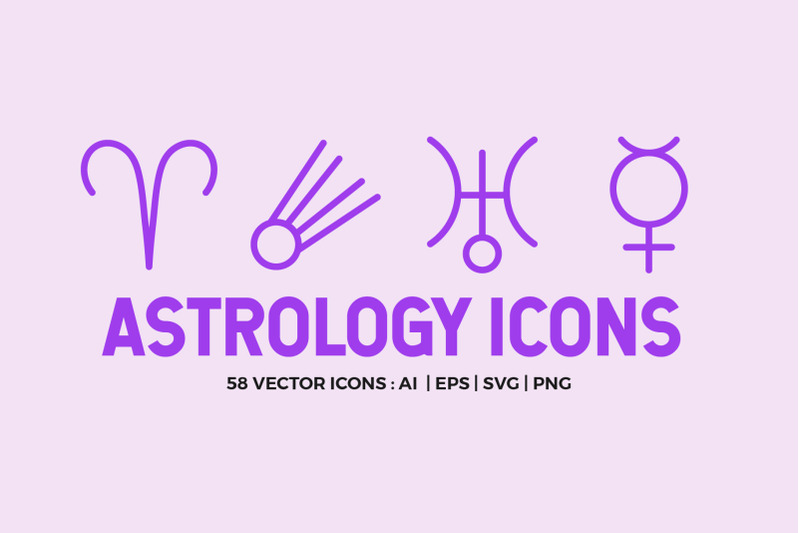 astrology-symbols-line-icon-pack