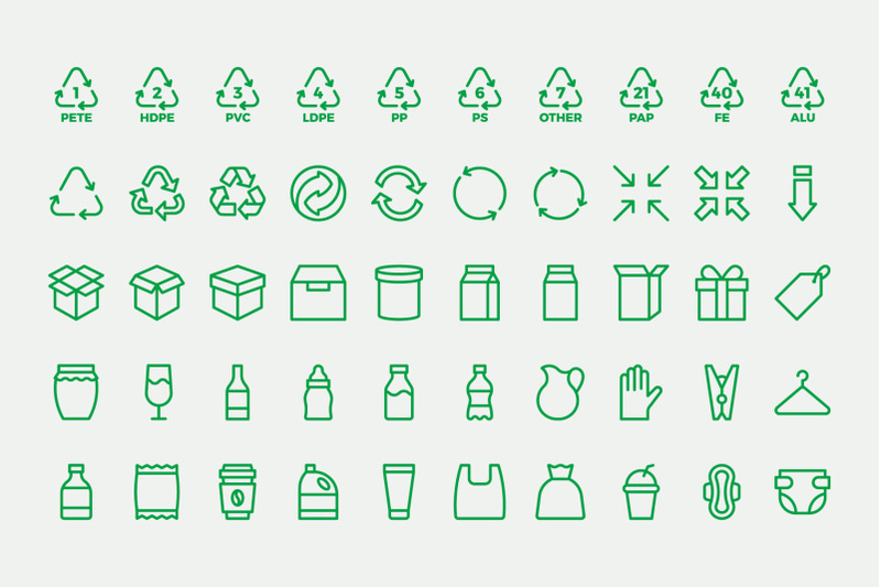 waste-recycling-line-icons
