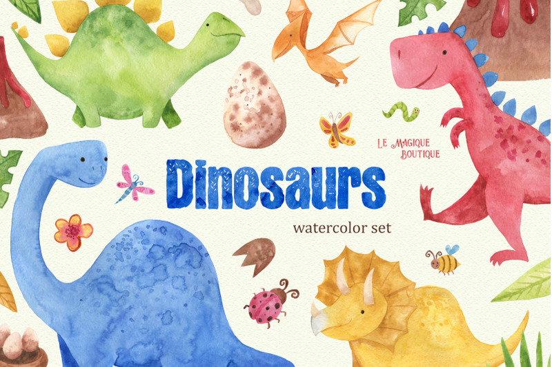 watercoolor-dinosaurs-clipart-set