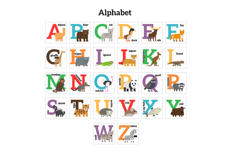 english-animals-zoo-alphabet
