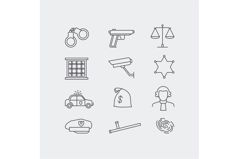 crime-and-police-line-vector-icons