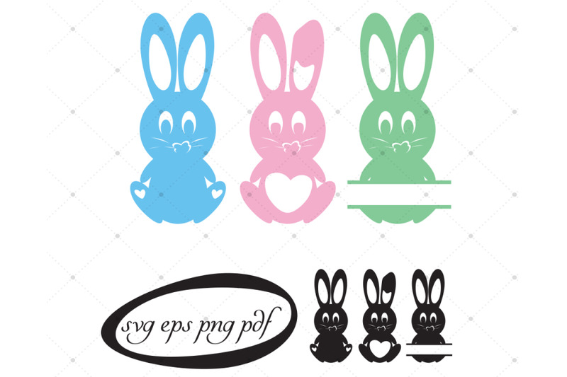 bunny-with-heart-shapes-copy-space-in-color-and-black