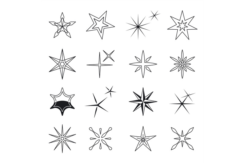 Star icons, vector black stars symbols on white By SmartStartStocker ...