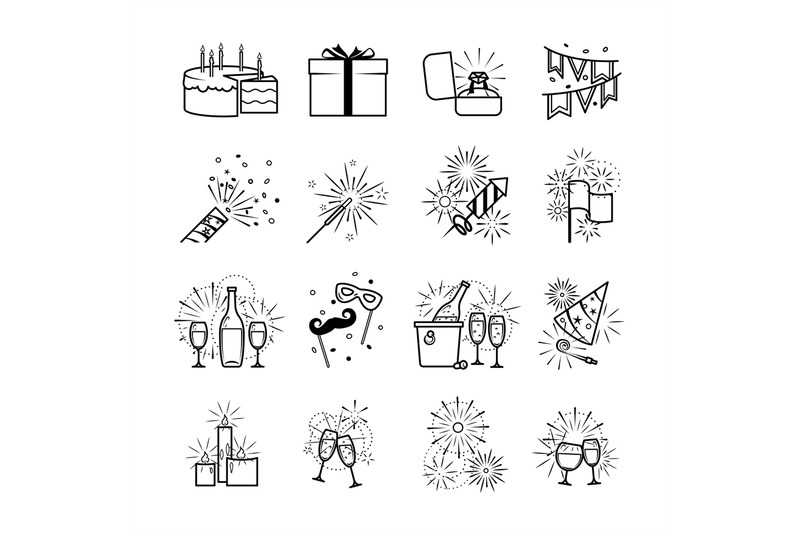 vector-black-party-icons
