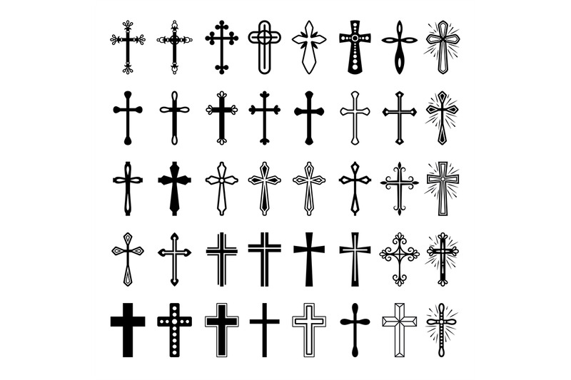 christian-cross-icons-set