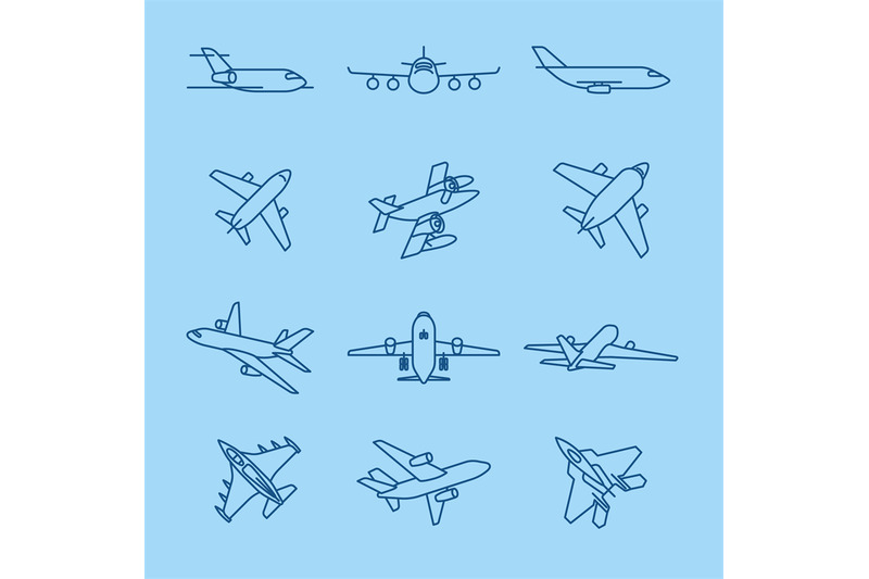 airplane-thin-line-icons