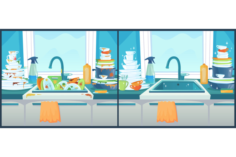 washing-dishes-in-sink-dirty-dish-in-kitchen-clean-plates-and-messy