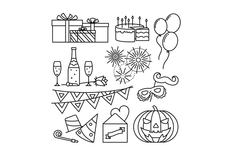 celebration-and-party-line-icons