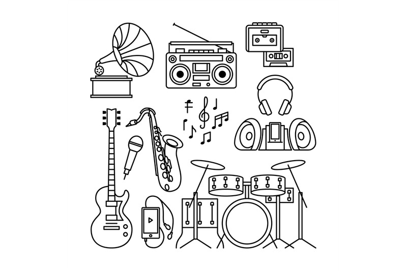 music-instruments-thin-line-icons