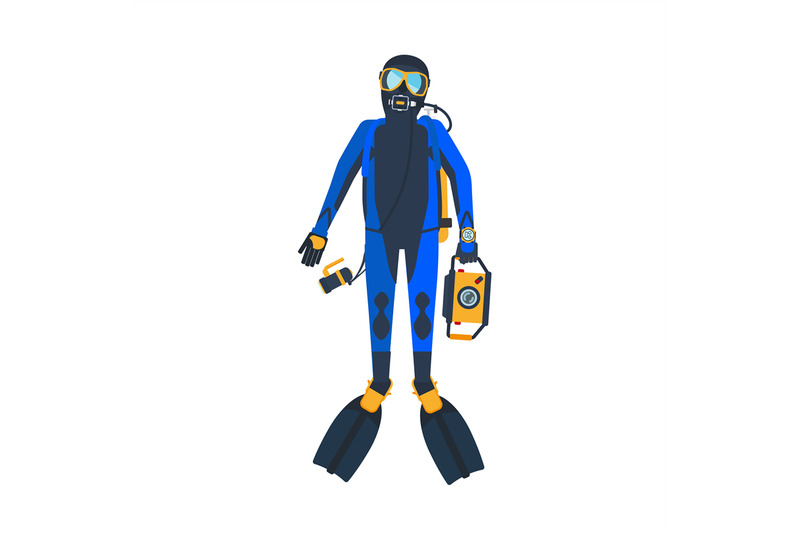 scuba-diver-flat-style-illustration