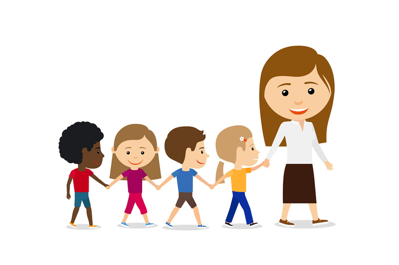 teacher-with-kids-on-white-background