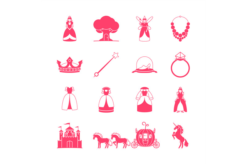 princess-fairytale-icon-set